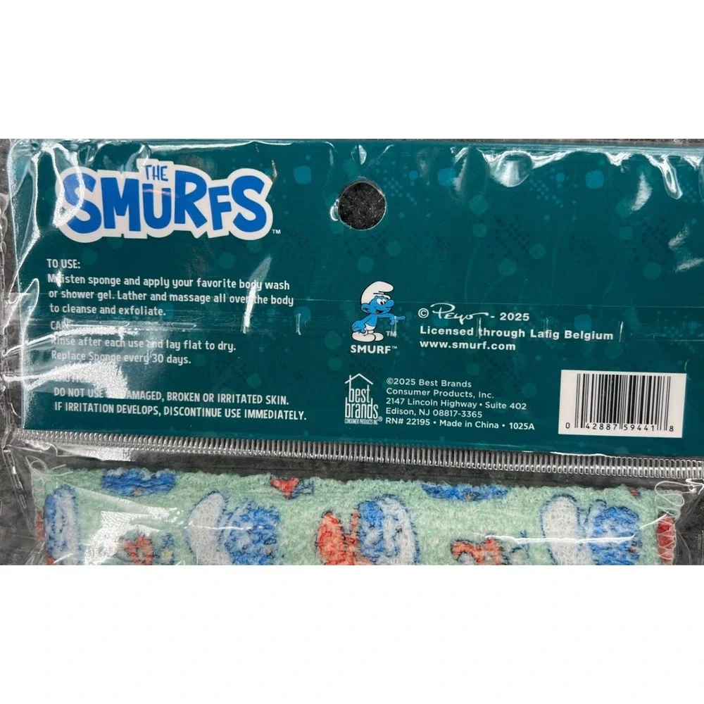 The‎ Smurfs Kids Bath Set Bundle Spa Headband Sponge Shower Cap NWT